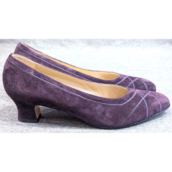 FERRAGAMO Womens Pumps - Purple, Suede Leather, Heels, Florence Italy, Size 8 - Picture 3 of 8